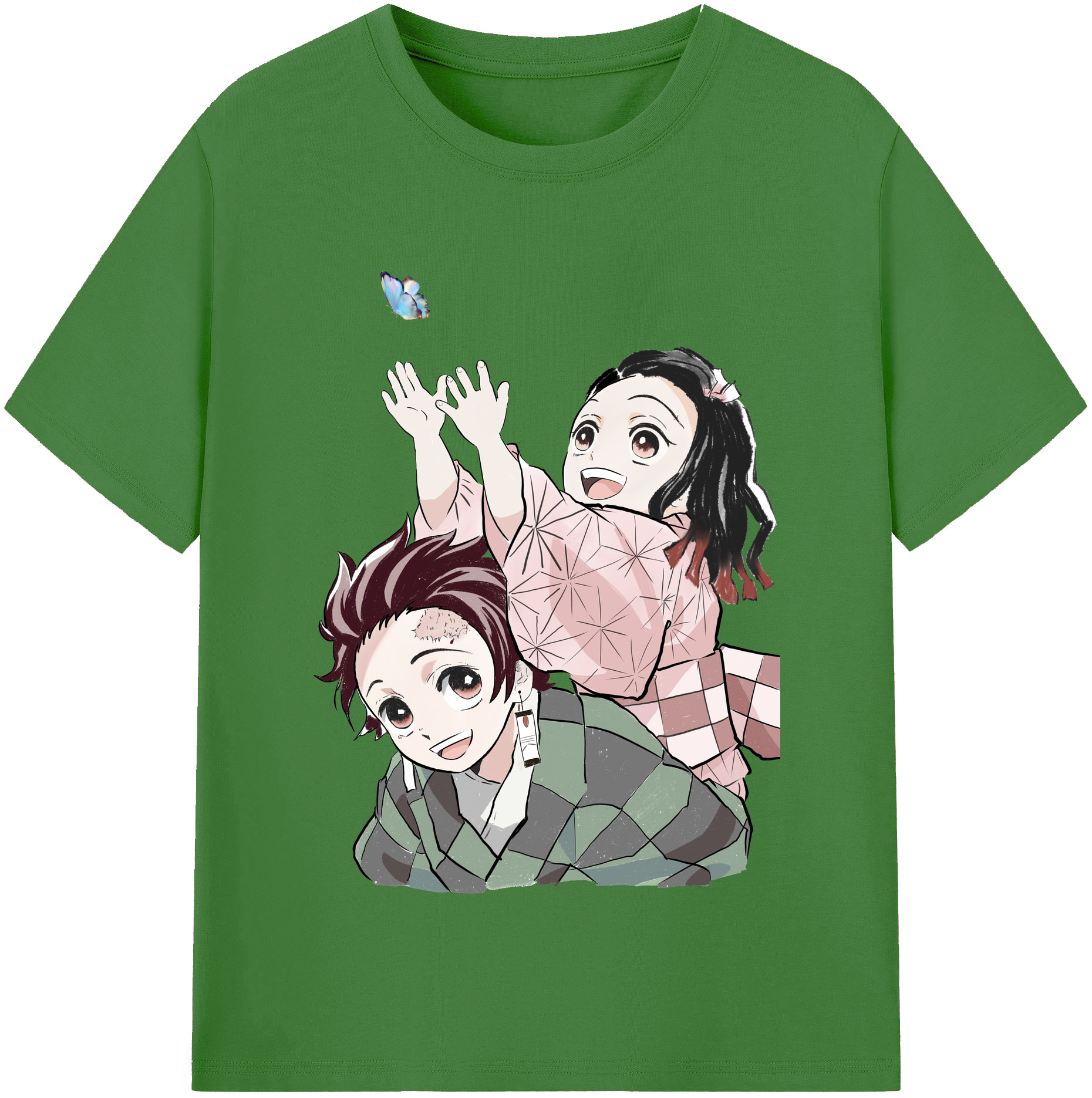 （画像用） 鬼滅の刃（きめつのやいば）竈門 禰󠄀豆子／かまど ねずこ Kamado Nezuko レディースカジュアルプリントTシャツ（綿100％）